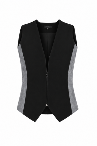 2-in-1 Vest with Leather Pieces
