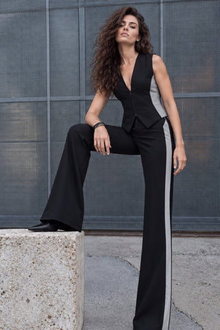 2-in-1 Vest with Leather Pieces
