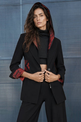 Blazer Garni Siyah Ceket