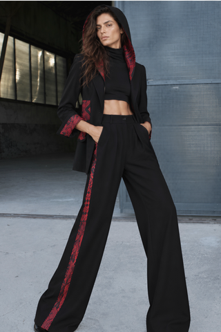 Blazer Garni Siyah Ceket