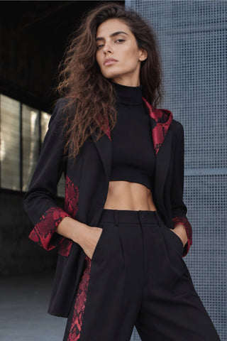 Blazer Garni Siyah Ceket