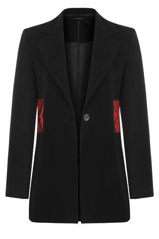 Blazer Garni Siyah Ceket