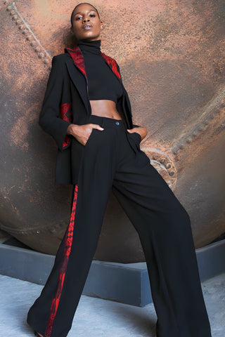 Blazer Garni Siyah Ceket