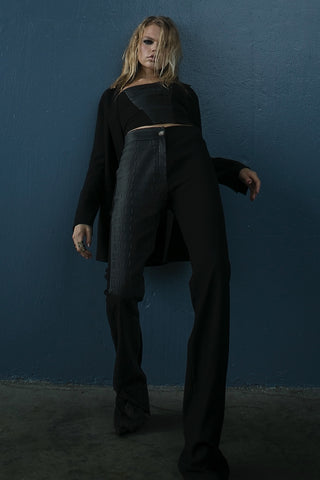 Zayıf Gösteren Kontrast Pantolon