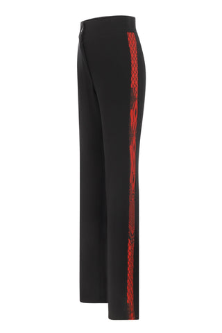 Zayıf Gösteren Garni Siyah Pantolon