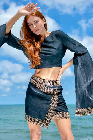 Sinem Babacan - Garni Detaylı Anvelop Mini Etek 4