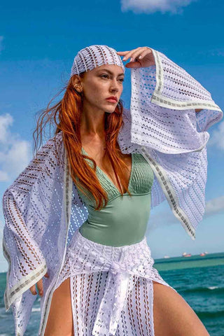 Sinem Babacan - Garni Detaylı Kısa Kimono Gömlek 2