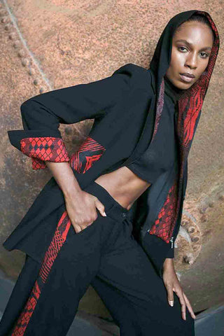 Sinem Babacan - Garni Detaylı Zayıf Gösteren Pileli Pantolon Siyah 2