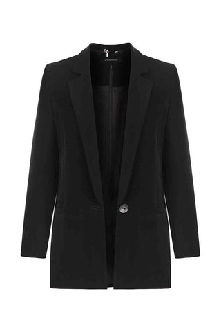 Sinem Babacan - Kapüşonu Çıkartılabilir Blazer Ceket Siyah 4