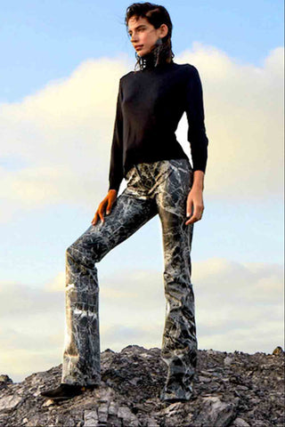 Sinem Babacan - Mermer Desenli Zayıf Gösteren Pantolon 1