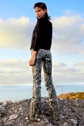 Sinem Babacan - Mermer Desenli Zayıf Gösteren Pantolon 3