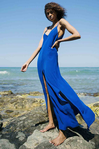 Sinem Babacan - Multifonksiyonel Askılı Tunik Elbise 2in1 Saks Mavisi 1