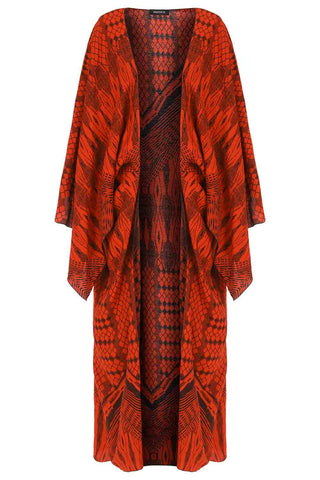 Sinem Babacan - Multifonksiyonel Kimono Elbise 3in1 Kırmızı 7