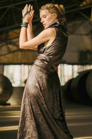 Sinem Babacan - Multifonksiyonel Uzun Elbise 3 in 1 Kahve 5