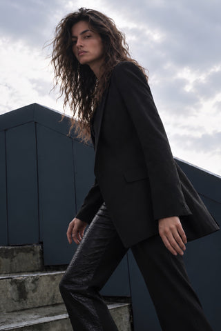 Removable Hooded Blazer Jacket
