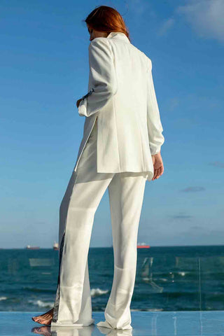 Sinem Babacan - Zayıf Gösteren Garni Yırtmaçlı Pantolon 4