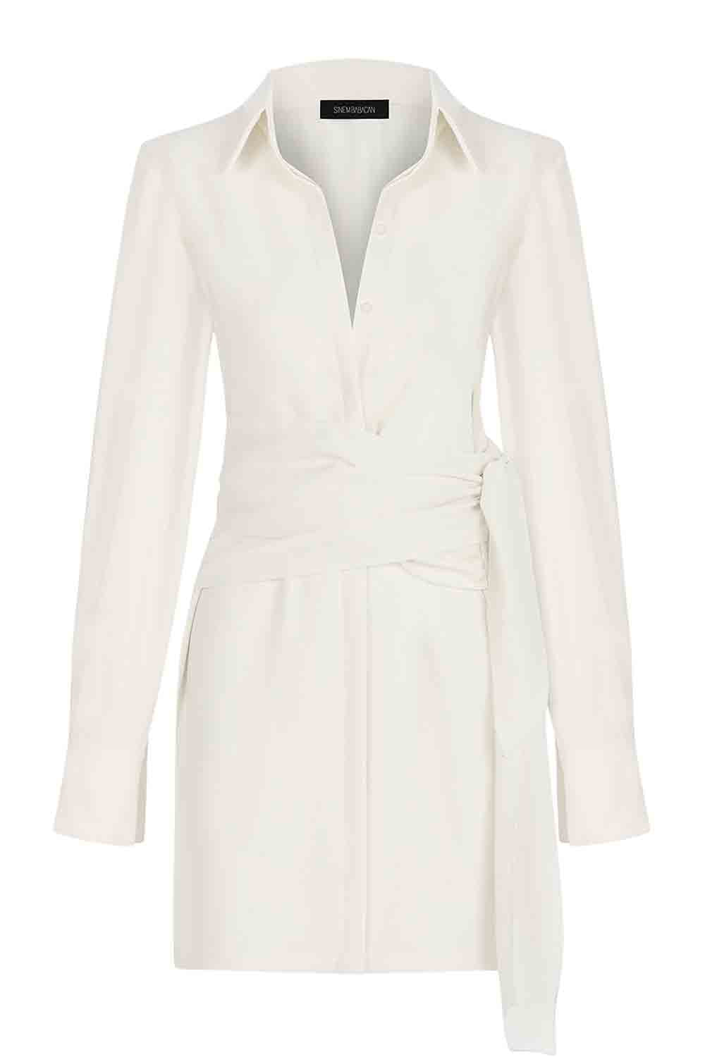 Sinem Babacan - Gömlek Elbise Beyaz 2