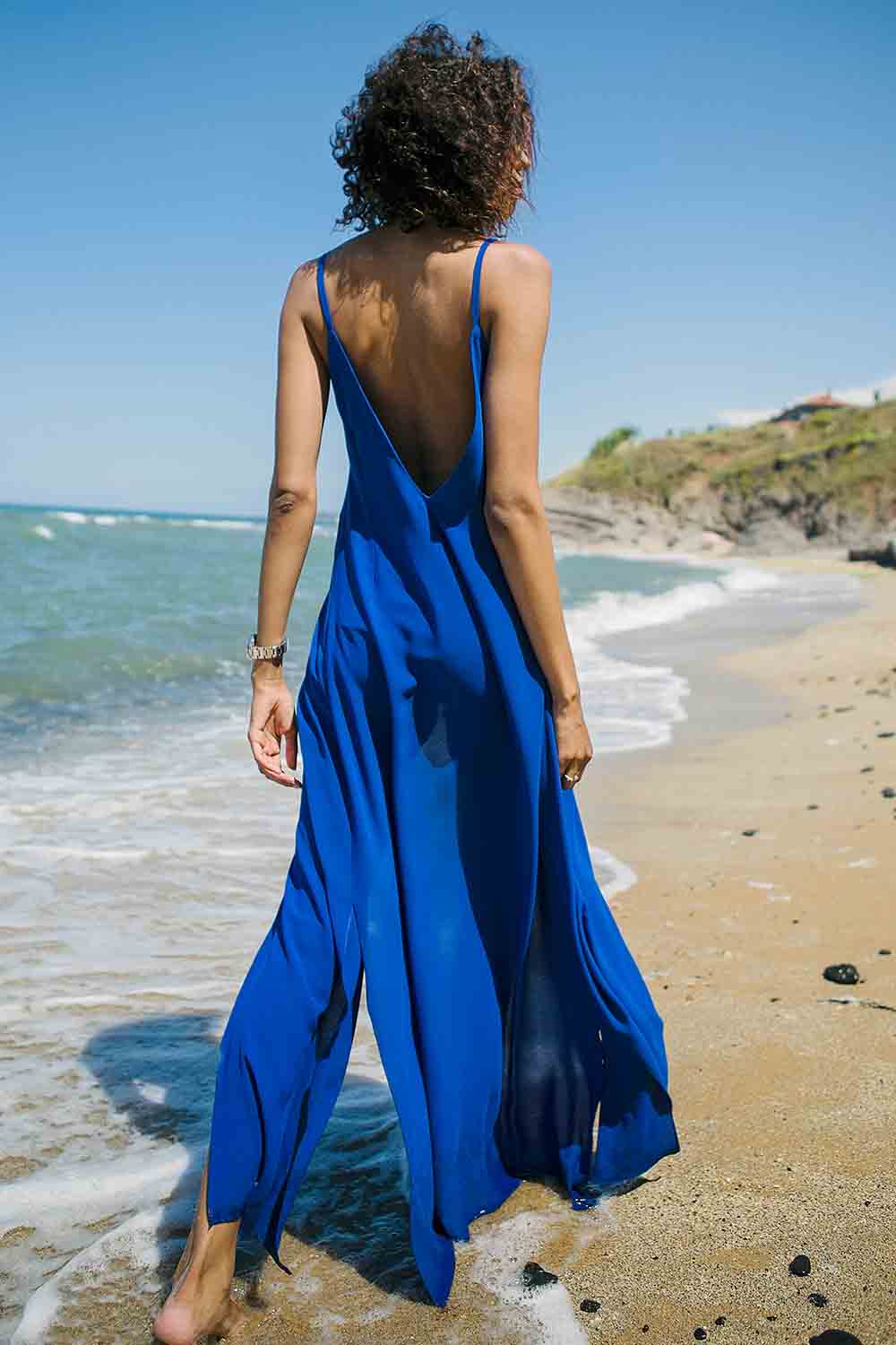 Sinem Babacan - Multifonksiyonel Askılı Tunik Elbise 2in1 Saks Mavisi 5