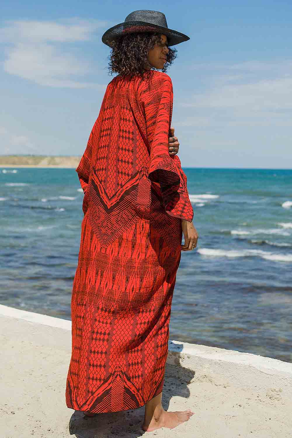 Sinem Babacan - Multifonksiyonel Kimono Elbise 3in1 Kırmızı 3