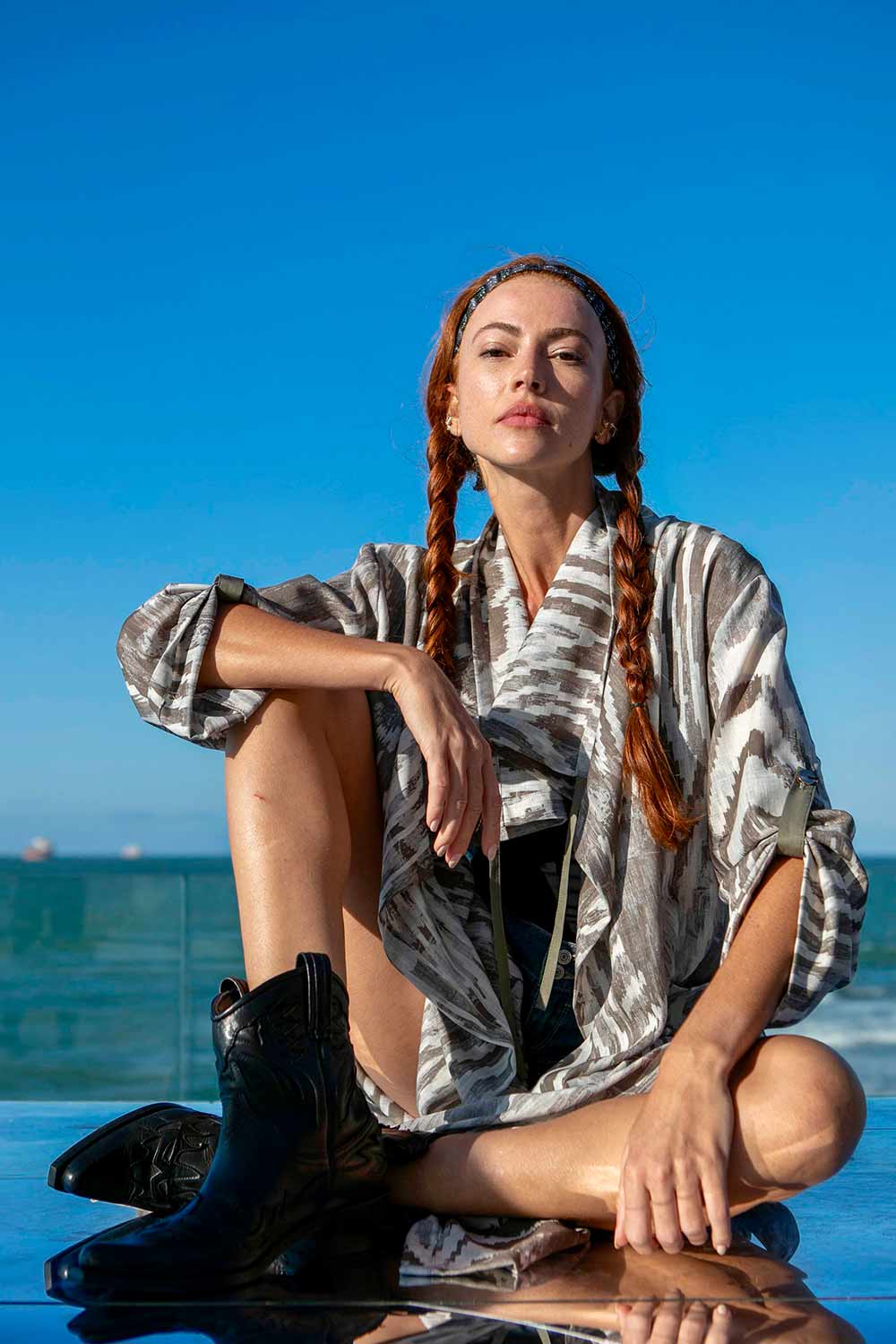 Sinem Babacan - Özel Detaylı Kaftan Kimono İmaj 4