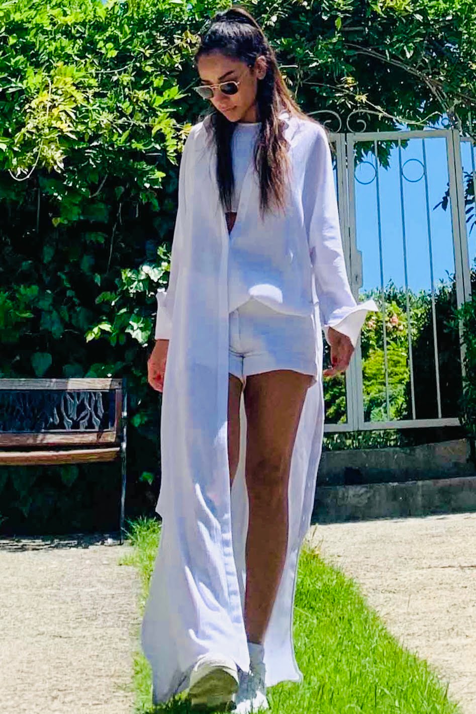 Sinem Babacan - Yarasa Kol Uzun Kimono Gömlek Elbise 3 in 1 Beyaz 1