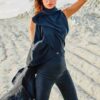 Sinem Babacan - Zayıf Gösteren Kupra Pantolon Siyah 1